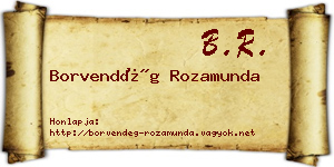 Borvendég Rozamunda névjegykártya